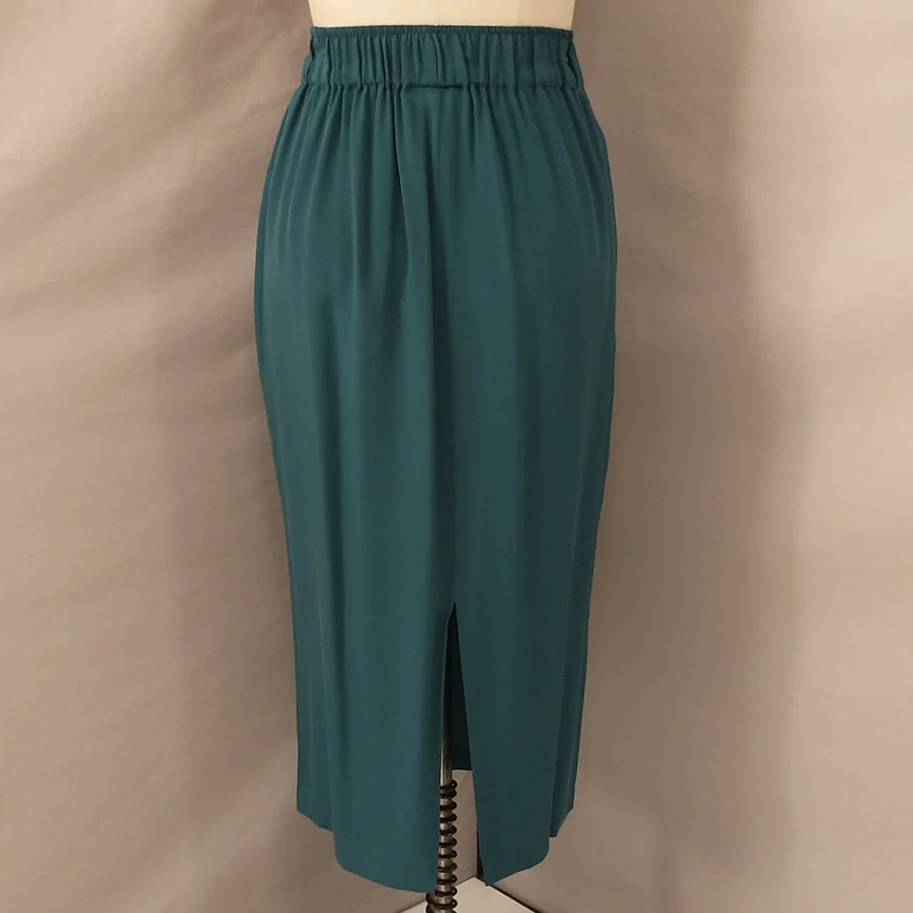 Vintage Silk Set Mod Design by Mosswear USA made Party Dress 80s / 90s Colorful - Picture 9 of 12